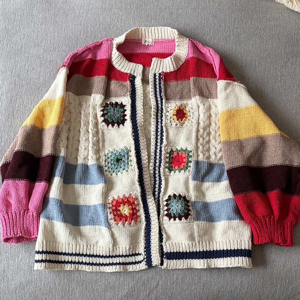 Pol Multicolor Patchwork Cardigan - image 1